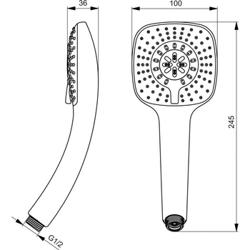 IDEALRAIN CUBE SŁUCH. PRYSZ. M 3-FUNKC