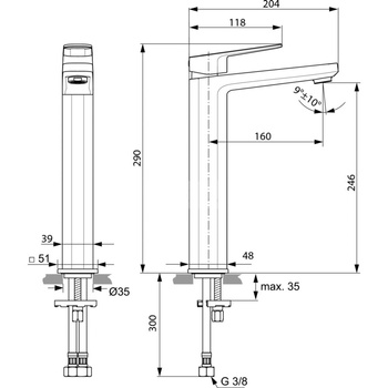 TONIC II BAT. UMYWAL. WYSOKA BEZ KORKA