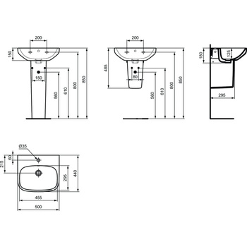 IS I.LIFE A Umywalka 50 WHITE BXD