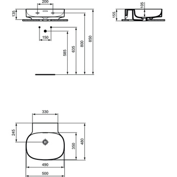 LINDA-X Umywalka 50 NTH OF GRND GLS
