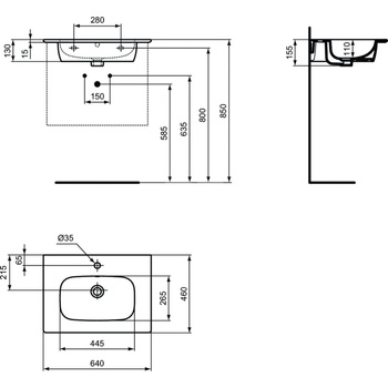 IS I.LIFE A Umywalka 60 WHITE BXD