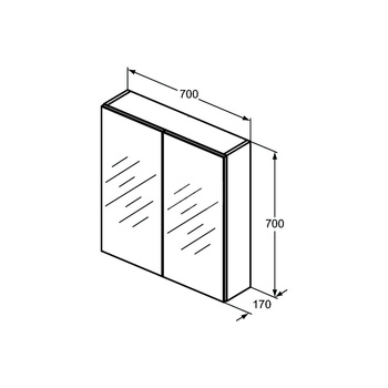 M+L SZAFKA Z LUST. NIS. 70X70 MATT AL