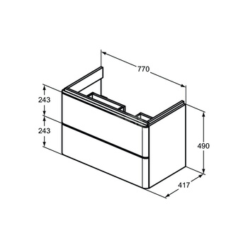 ADAPTO SZAFKA 77X41 2 DRWS ANCT/MT