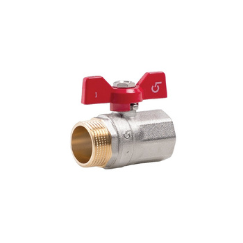 Zawór kulowy PERFEXIM KX04 mosiądz niklowany, PN30 1/2'' gz x gw, uchwyt: motylek