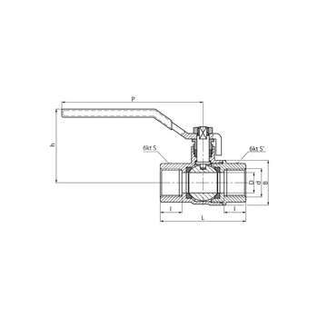 Zawór kulowy PERFEXIM HUZAR typ ciężki PHA-200/1 mosiądz niklowany 1 1/2'' gw x gw, uchwyt: dźwignia