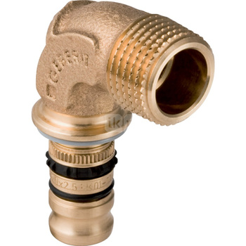 Kolano 90' GEBERIT Mepla, brąz, 20 x 3/4'' (GZ gazowy stożkowy x końcówka wciskowa)