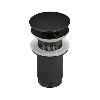 Zestaw odpływowy do umywalki PERFEXIM SPPMWK03OP czarny mat 2 3/4'', przycisk duży okrągły płaski