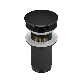 Zestaw odpływowy do umywalki PERFEXIM SPPMK03OP czarny mat 2 3/4'', przycisk duży okrągły płaski