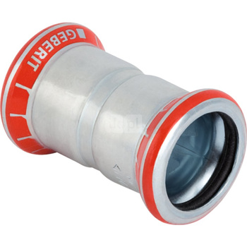 Mufa GEBERIT Mapress C-Stahl, stal (Ocynk galwaniczny/elektrolityczny) (ocynk), 76.1 mm, DN 65 x 76.1 mm x DN 65 (mufa zaprasowywana x mufa zaprasowywana), (głębokość: 17.5 mm) z uszczelką