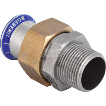 Śrubunek hydrauliczny GEBERIT Mapress Edelstahl FKM przejściowy stal nierdzewna GZ 2'' 54 mm z pierścieniem zacinającym