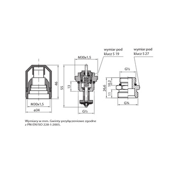 750 G1/2 Wkładka zaworowa regulacyjna do belki rozdzielacza (M30X1,5) Wkładka zaworowa regulacyjna