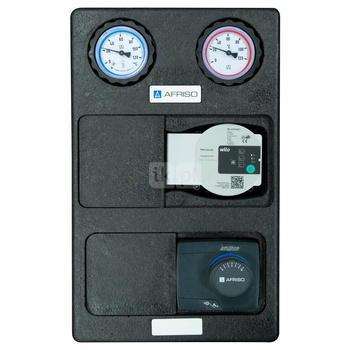 Grupa pompowa AFRISO PrimoTherm K 180-2 DN 25 WP 3-WM-SM GZ x GW 1 1/2'' x 1'', z zaworem mieszającym, z izolacją, z pompą obiegową Wilo Para SC 25/6, z siłownikiem arm 343 proclick