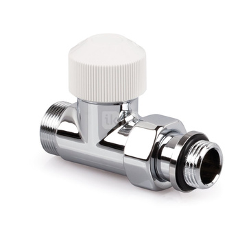 Zawór termostatyczny Thera Design, chrom, prosty, 1/2", konieczne złączki FEM24C/FEM24P/FEM24M