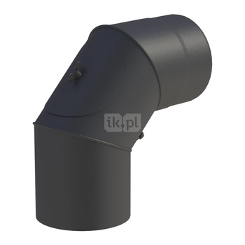 Kolano obrotowe 0 - 90st. fi130mm z wyczystką, kolor czarny