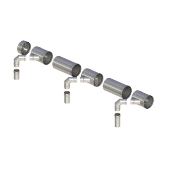 Kaskada fi150mm do dwóch kotłów bez automatyki zabezpieczającej