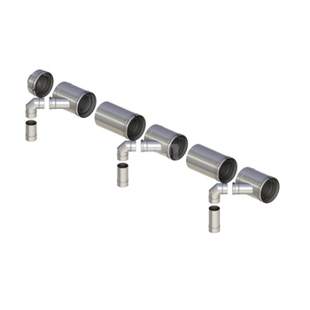 Kaskada koncentryczna fi180/290 z wyjściami 80/125 dla trzech kotłów bez automatyki