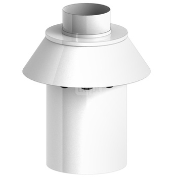 Zakończenie pionowe systemu TWIN JEREMIAS 360-TWIN35B stal nierdzewna fi 130/180 mm, dł. 250 mm, kolor wysoki połysk