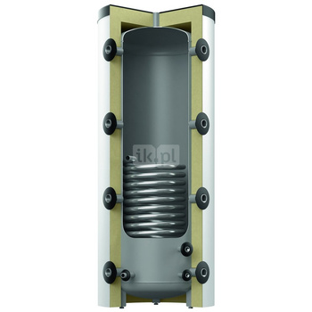 Zbiornik buforowy stojący REFLEX Storatherm Heat HF/1_C pojemność 800 l z wężownicą, izolacja: włókna poliestrowe z płaszczem foliowym, kolor: srebrny