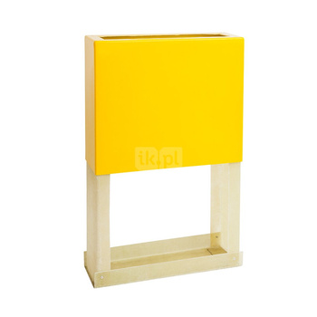 Postument z laminatu do punktu red-pom na 2 gazomierze z laminatu o podstawie 670x250mm, H=1000mm - żółty