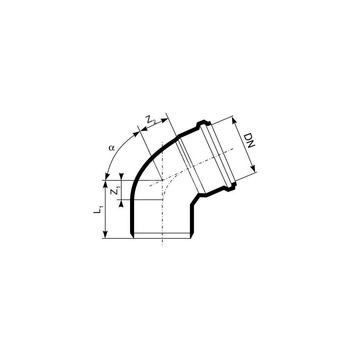 Kolano 15' MAGNAPLAST KG 2000 KGB, PP-md (zielony), DN 500 x DN 500 (wz x ww), do kanalizacji