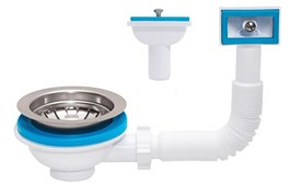 Spust zlewu duże sitko do syfonu 3,5'' z przelewem - AKCES