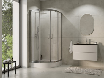 Kabina półokrągła MODERN 90x90x185 szkło TRANSP.-BESCO