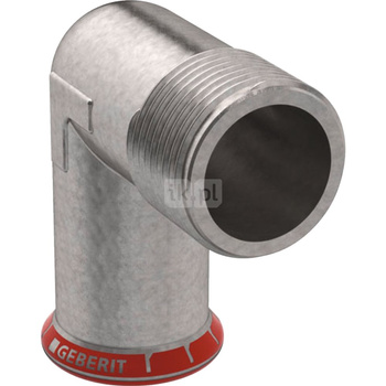 Kolano 90' GEBERIT Mapress C-Stahl FKM przejściowe, stal (Ocynk galwaniczny/elektrolityczny) (ocynk), 1'' x 28 mm (mufa zaprasowywana x mufa zaprasowywana) z uszczelką