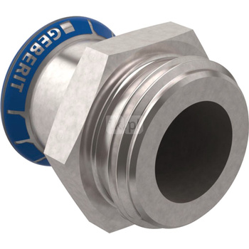 Złączka GEBERIT Mapress Edelstahl przejściowa z gwintem zewn., stal nierdzewna, 1'' x 22 mm (GZ x mufa zaprasowywana) z uszczelką