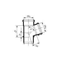 Trójnik MAGNAPLAST KG 2000 KGEA 87.5' PP-md DN 315 x DN 160 x DN 315 (ww x ww x wz), kolor zielony