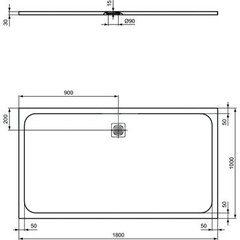ULTRAFLAT S Brodzik 180x100 BC SAND RECT