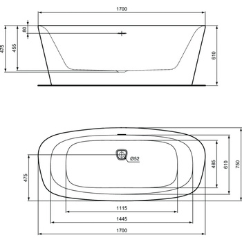 DEA WANNA WOLNOSTOJ. 170X75 SILK WHITE