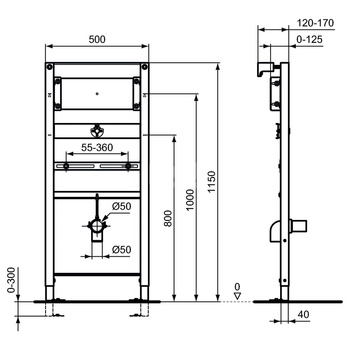 PROSYS RAMA MONTAŻOWA DO PISUARU