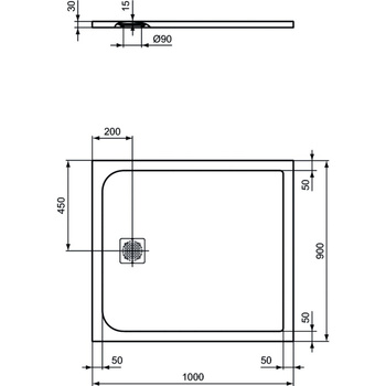ULTRAFLAT S BRODZIK 100X90 CONC GR