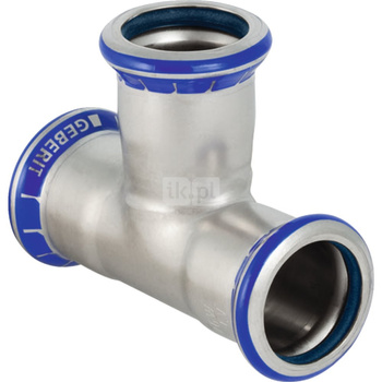 Trójnik GEBERIT Mapress Edelstahl FKM równoprzelotowy 90' stal nierdzewna 22 mm x 22 mm x 22 mm MZ