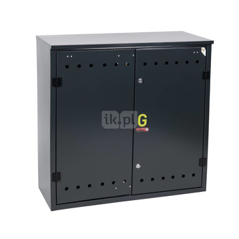 Skrzynka gazowa, 1000x1000x400, naścienna, metalowa, ze skośnym daszkiem - antracytowa