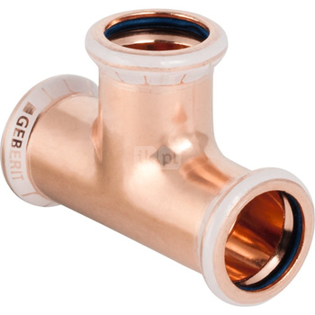 Trójnik GEBERIT Mapress Kupfer FKM równoprzelotowy 90' Cu 22 mm x 22 mm x 22 mm MZ