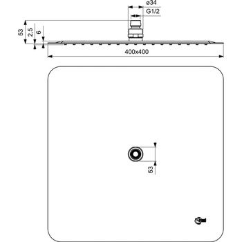 IRAIN LUXE DESZCZOWNICA KWADRAT. 400X400