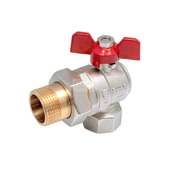 Zawór kulowy PERFEXIM PHA-010 mosiądz niklowany, PN30 1'' gz x gw kątowy, uchwyt: motylek