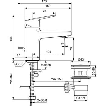 CERAPLAN BATERIA UMYWALKOWA H75 RMTD PU/PL 5L