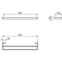 CONCA PORĘCZ PODW. 60 CM KW. MGNTIC GREY