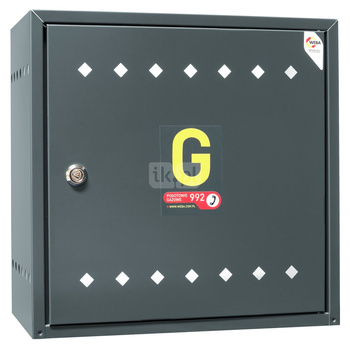 Skrzynka gazowa, 900x850x300, wolnostojąca, metalowa, ze skośnym daszkiem - antracytowa