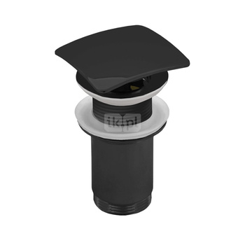 Zestaw odpływowy do umywalki PERFEXIM SPMWK03K czarny mat 2 3/4'', przycisk kwadratowy wypukły