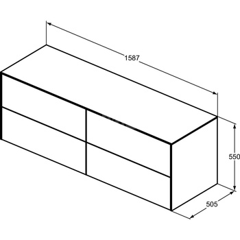 CONCA SZAFK 160X50X55 4 DR+WTOP NOC LTOK