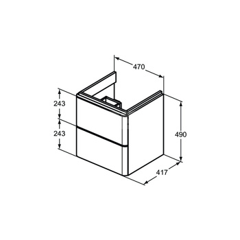 ADAPTO SZAFKA 47X41 2 DRWS ANCT/MT