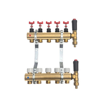 Rozdzielacz mosiężny do OP z przepływ. - QIK ECO - 9 sekcji
