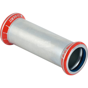 Mufa GEBERIT Mapress C-Stahl FKM przesuwna, stal (Ocynk galwaniczny/elektrolityczny) (ocynk), 42 mm, DN 40 x 42 mm x DN 40 (MZ), (głębokość: 20 mm) z uszczelką