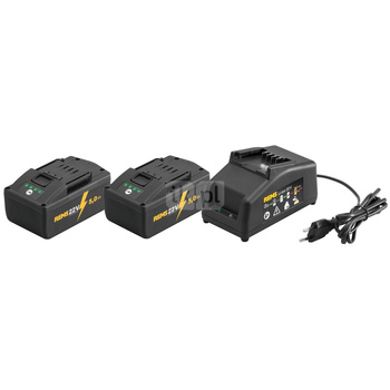 REMS POWER-PACK 22V, 5,0AH AKKU X2 +LADEGERÄT 230 V, 90 W