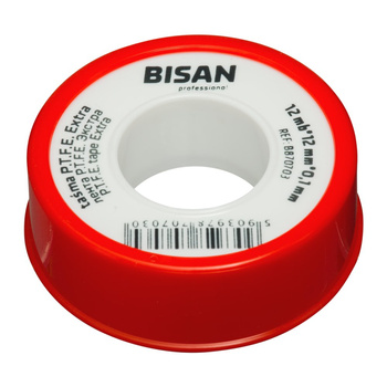 Taśma P.T.F.E. extra woda 0,10mm/12mm/12mb (rolka czerwona)