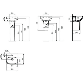 IS I.LIFE A Umywalka 40 WHITE BXD