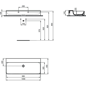 CONCA UMYWALKA 100 B/O NOF SZLIFOWANA